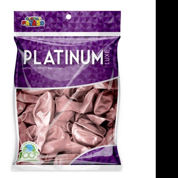 GLOBOS PAYASO PLATINUM 12 BOLSA C25 ROSA